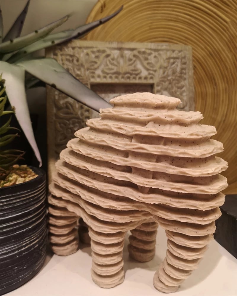 Dekor elefant Paido, polirezine, ngjyrë gri, 18x10x16cm