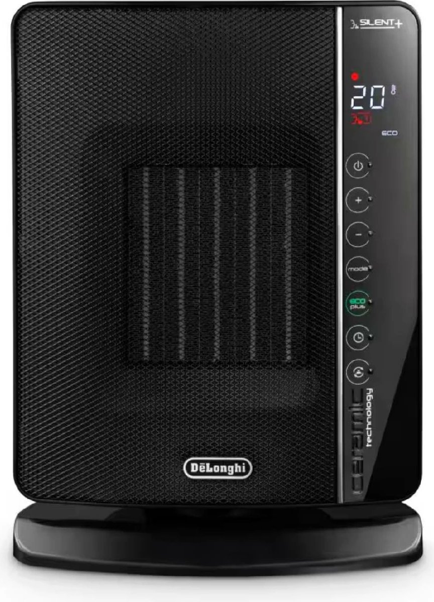 Ngrohës me ventilator, DeLonghi, DCH7993ER.BC, 2400 W, për dhoma deri 70 m³, funksion Eco, i zi