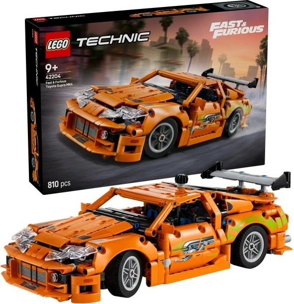 Set ndërtimi LEGO Technic Fast & Furious Toyota Supra MK4, 810 pjesë, Portokalli
