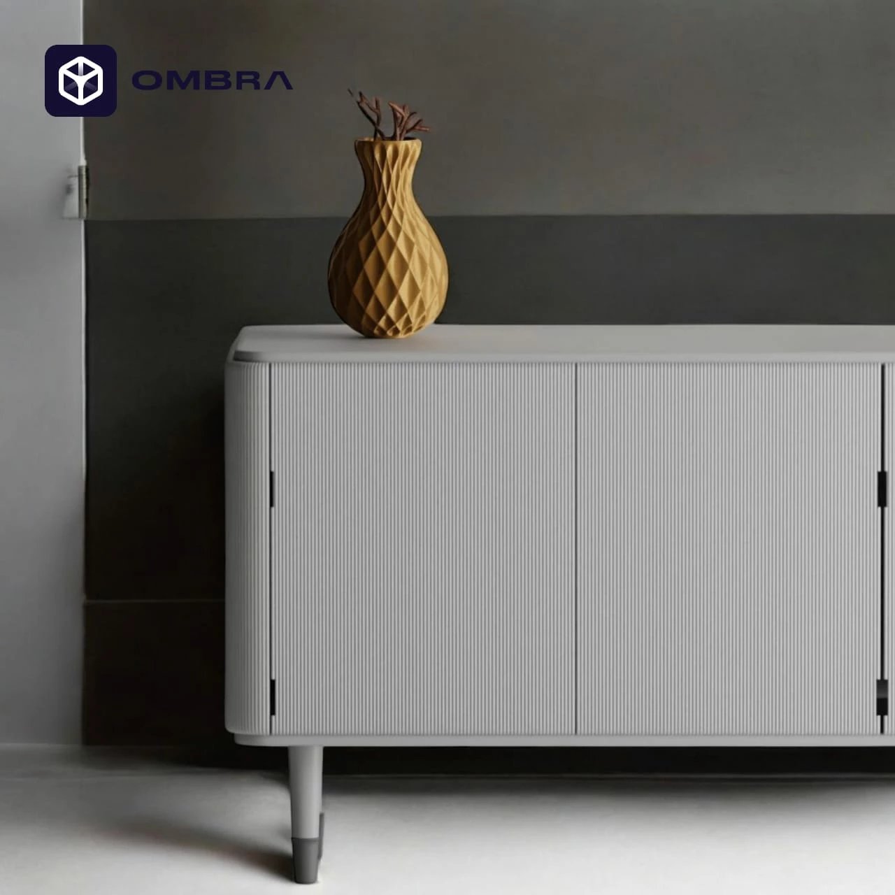 Vazo Dekorative ne stil Diamanti, Madhesia M, e portokalltë