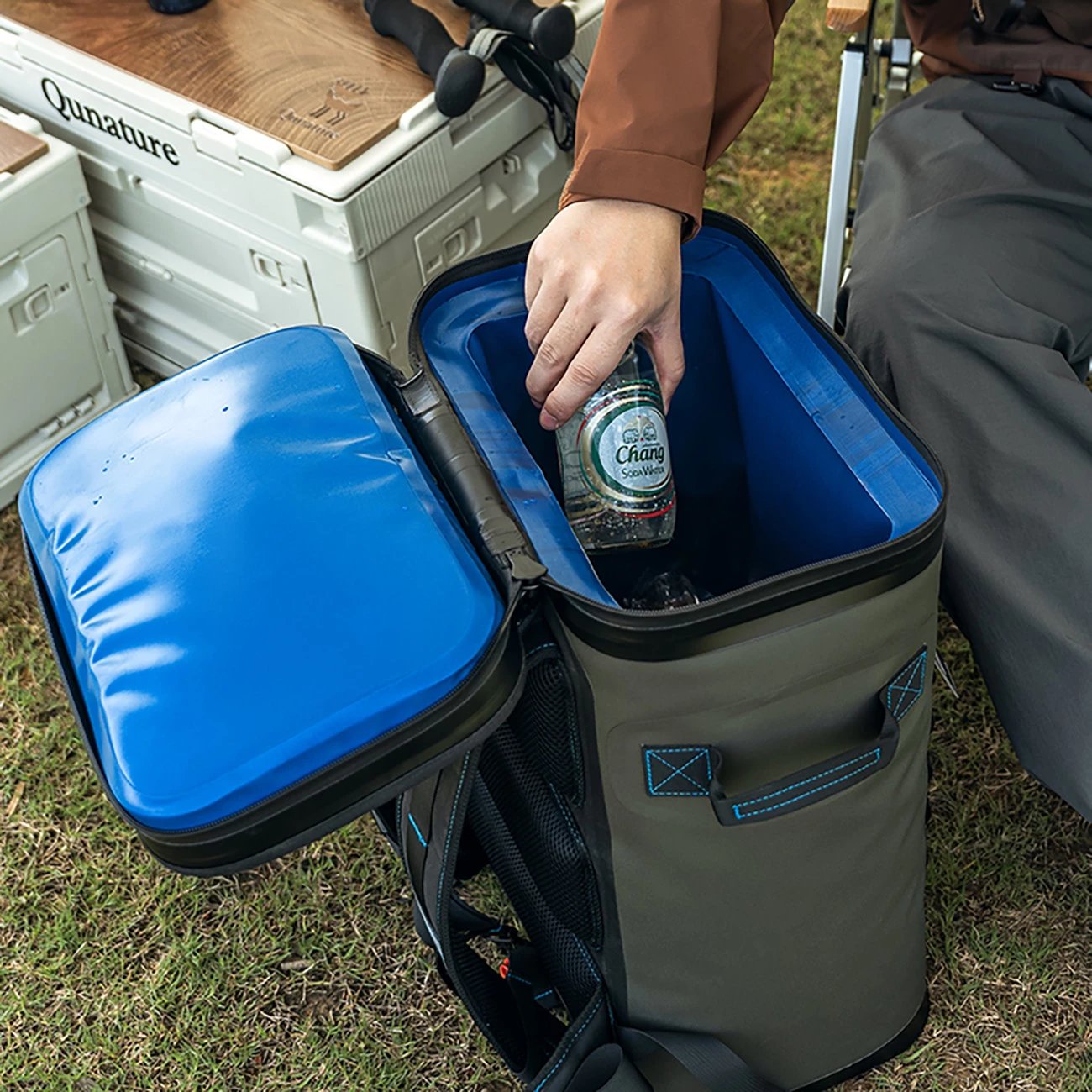 Çantë shpine termike Rockbros 3016001301, 20l + 2.5l, e gjelbër, set