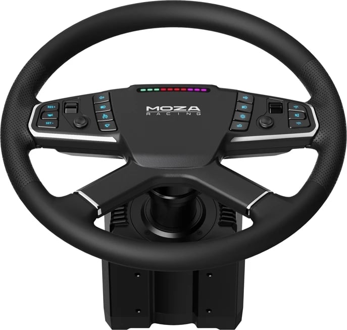Timon gaming për kamionë Moza Racing RS071, 400mm, me LED RGB, për PC, i zi