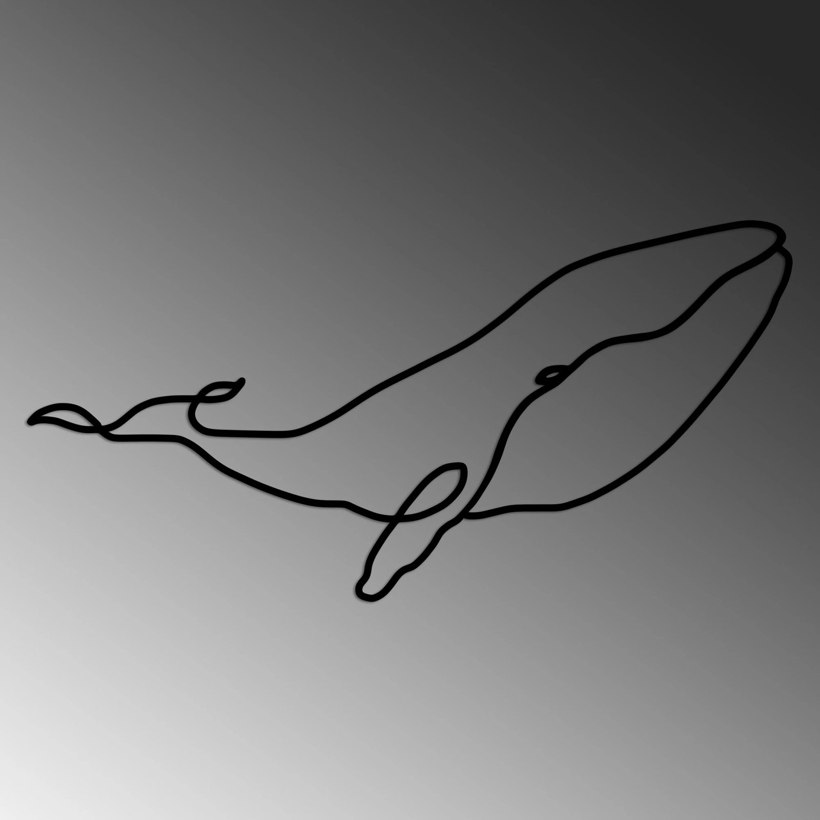 Aksesor dekorativ metalik për mur, balenë, Wallity, madhësia L