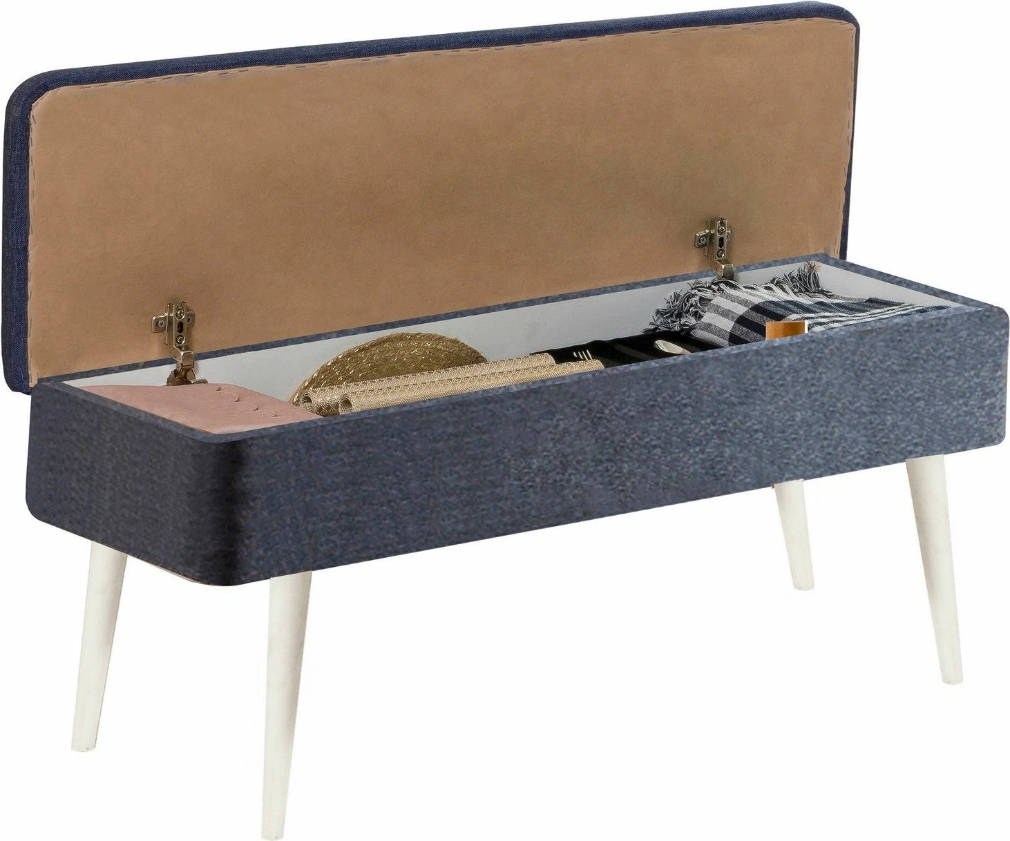 Set tavolinë me karrige për ngrënie, zgjatës, 5 pjesë, Skye Decor, Vina 1048-4, e bardhë, kaltër e errët