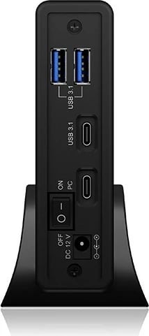 Kasë e jashtme IcyBox IB-382H-C31 për HDD/SSD 2.5"/3.5", HUB USB-C/USB-A, e zezë