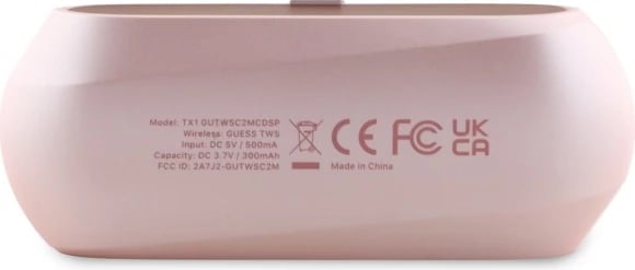 Kufje TWS Guess Elongated Metalic Printed Logo me docking station, Rozë Kufje TWS Guess Elongated Metalic Printed Logo me docking station, Rozë