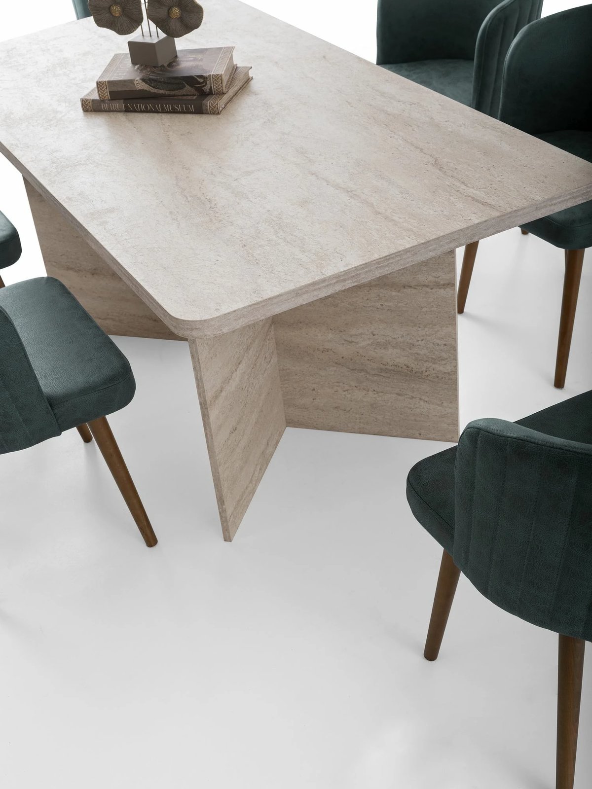 Tavolinë ngrënieje Skye Decor, ngjyrë travertin, Loft - 2931