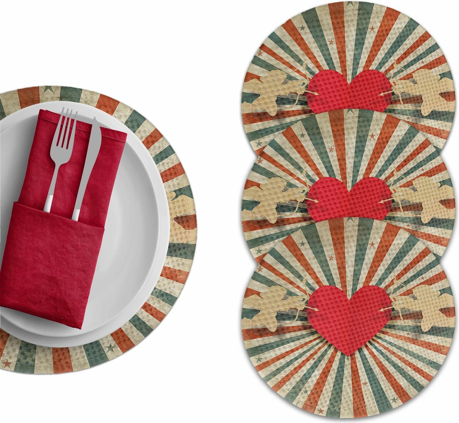 Set nënshtruesish tavoline Hermia Concept, shumëngjyrësh, 3556Supla, 4 copë