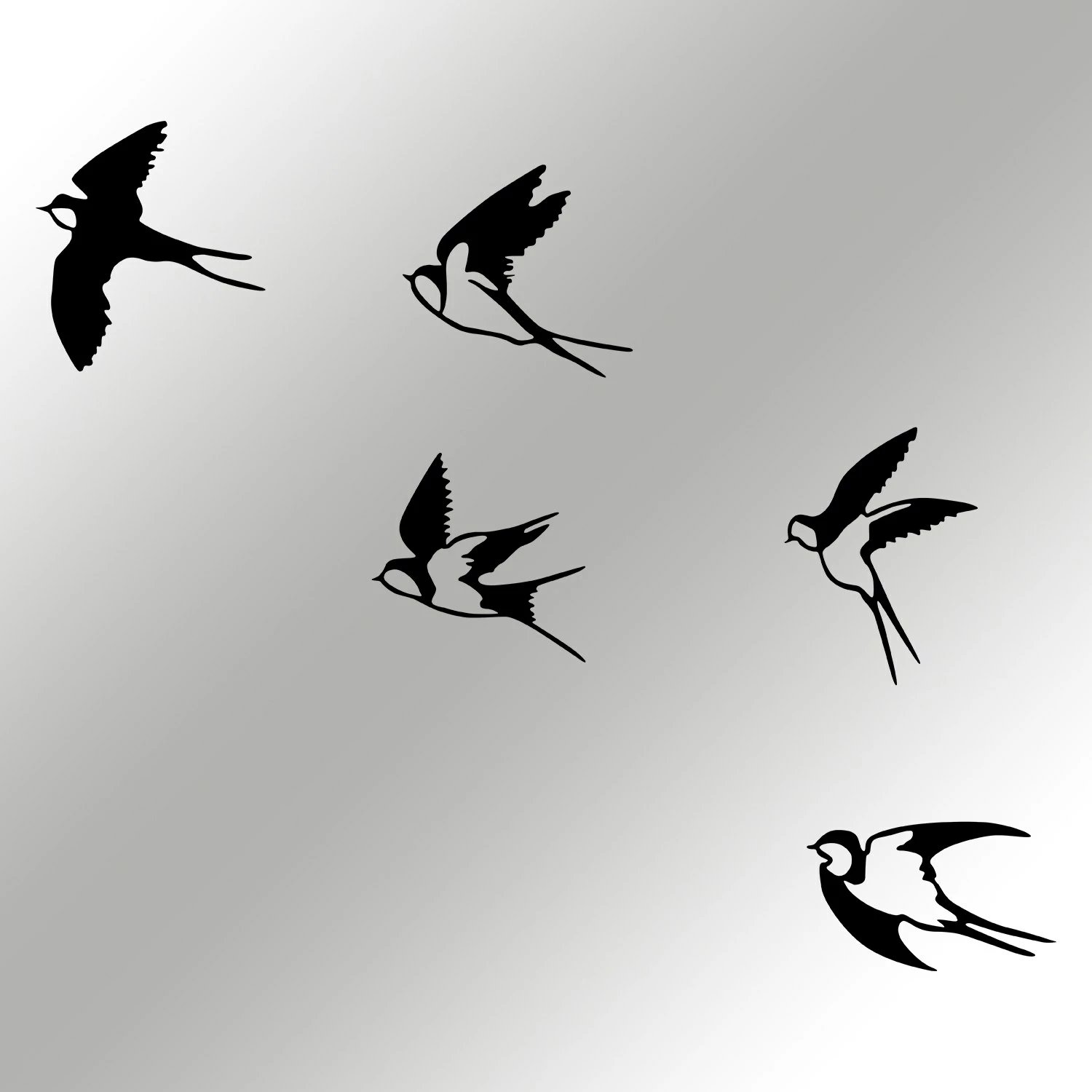 Aksesor dekorativ metalik për mur, Wallity Ebabil, set 5 copë, ngjyrë e zezë