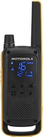 Radio Motorola T82 Twin Pack, 16 kanale, Ngjyrë e zezë dhe portokalli