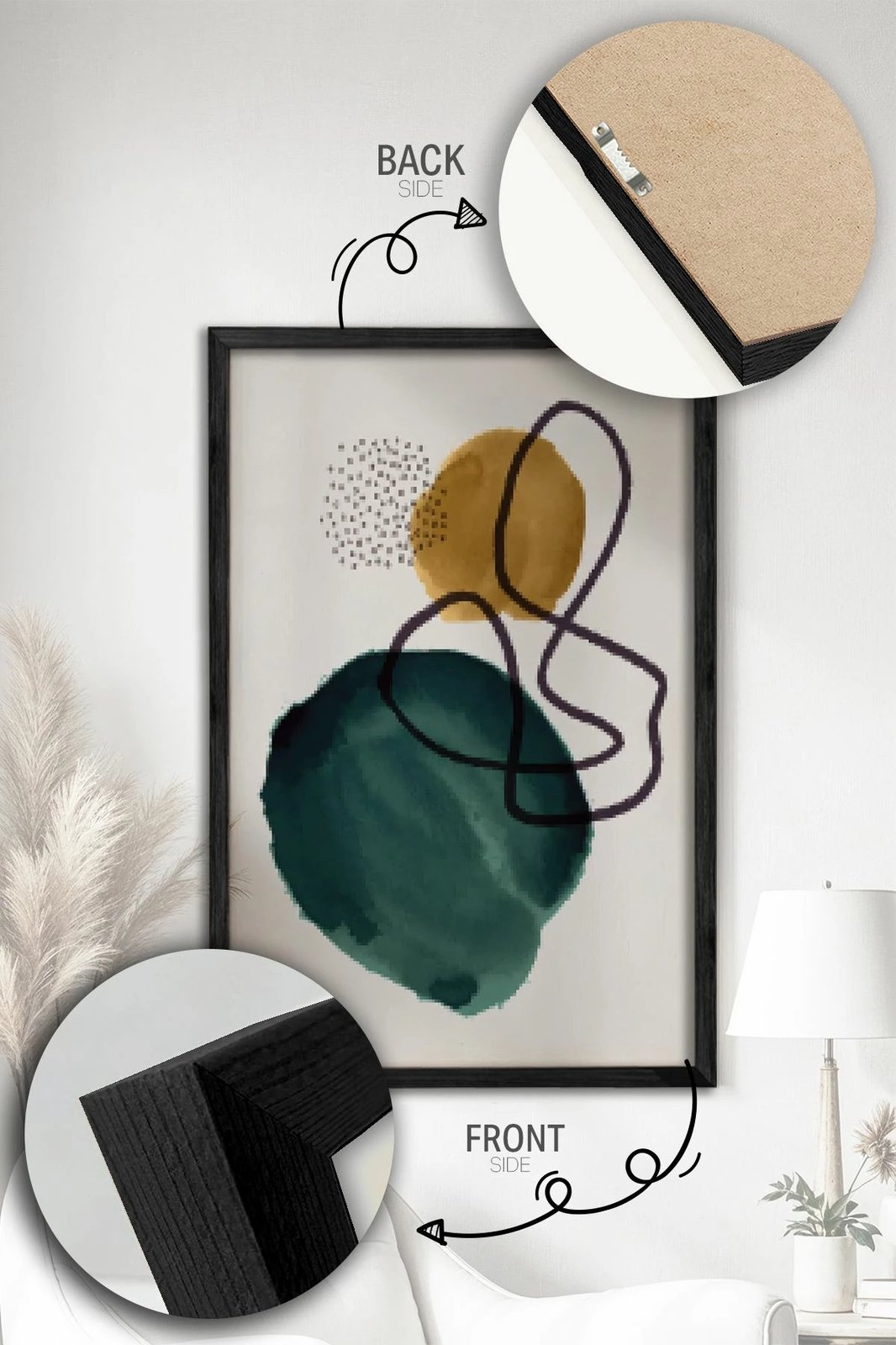 Pikturë dekorative me kornizë (2 copë), Wallity, Ersy2Lımodel7-Sıyah