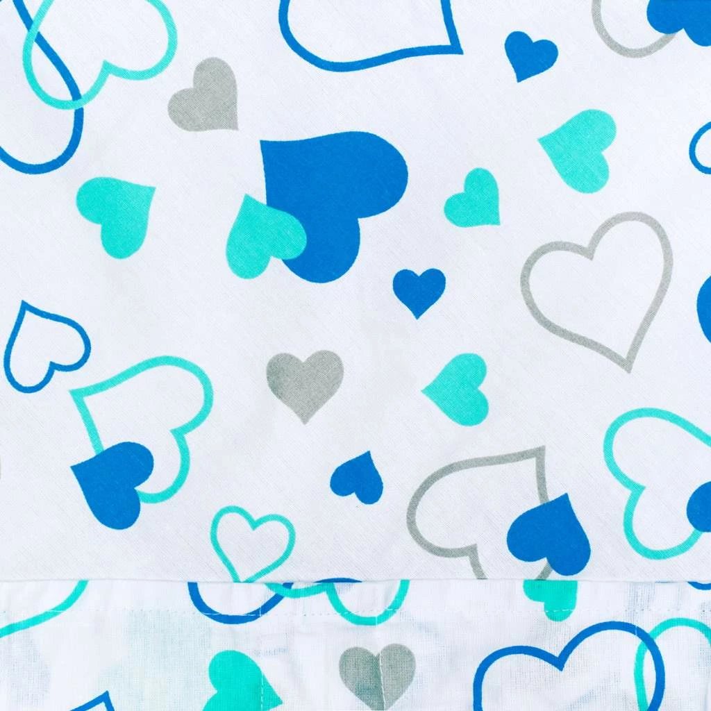 Mbështjellëse për bebe me lidhëse, New Baby, Blue Hearts klasik, 70x70 cm, pambuk 100% me mbushje anti-alergjike, blu
