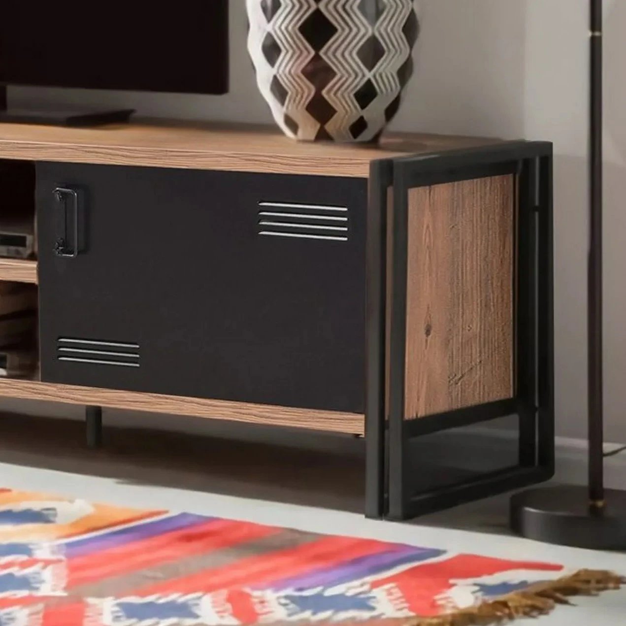 Set mobiljesh për dhomë dite, Skye Decor, COSMO-TKM.1, ngjyrë pishë Atlantike dhe e zezë