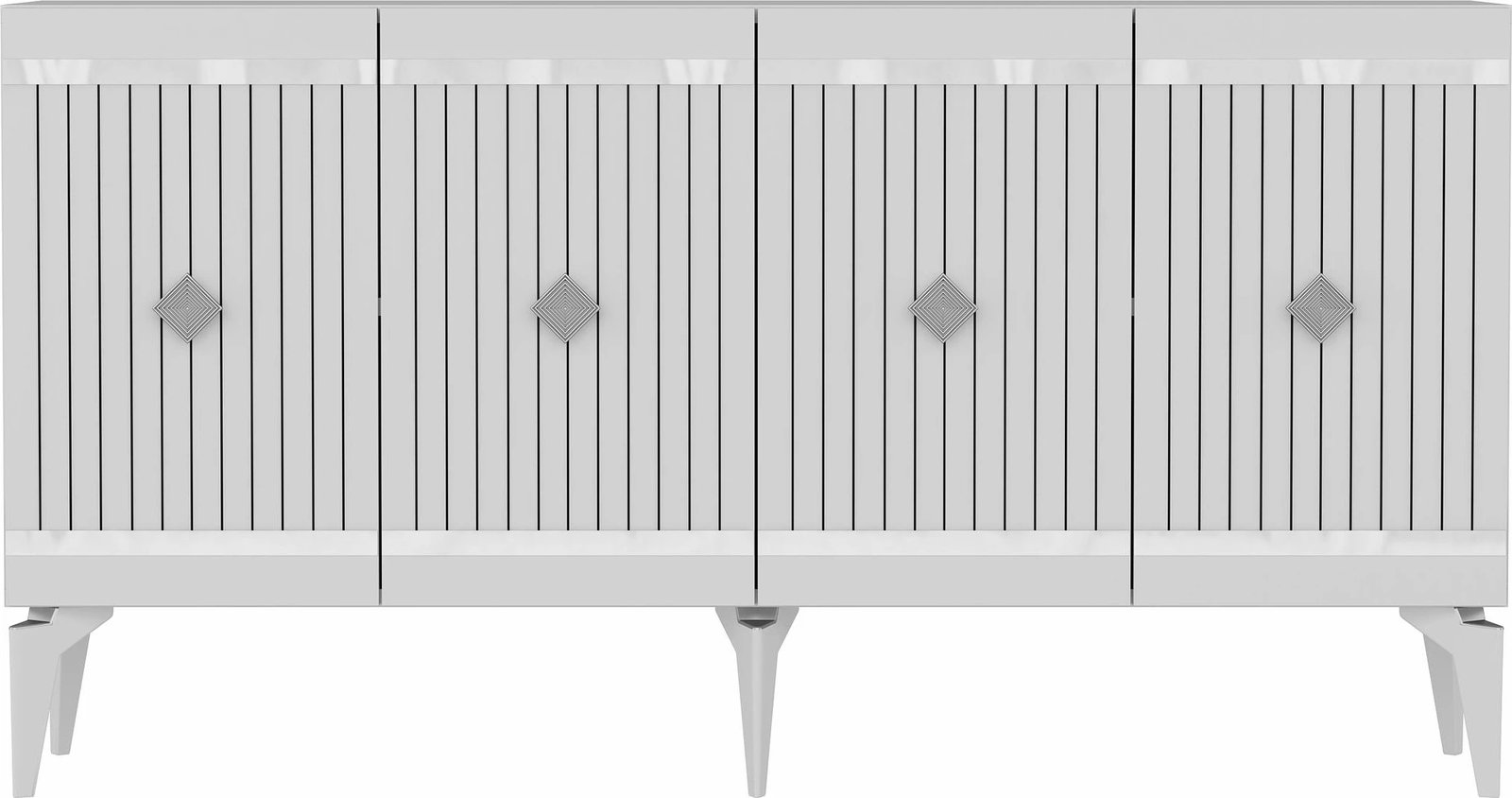 Konsol Skye Decor Lenora, e bardhë, argjend