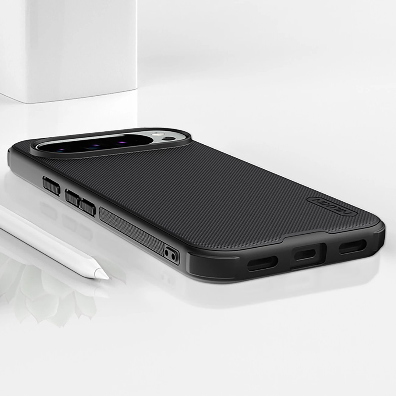 Mbështjellës, Nillkin, Super Frosted Shield Pro, për Google Pixel 10/10 Pro, TPU+PC, i zi