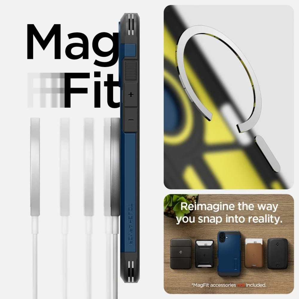 Mbështjellës Spigen Tough Armor Mag për iPhone 16, MagSafe, Blu