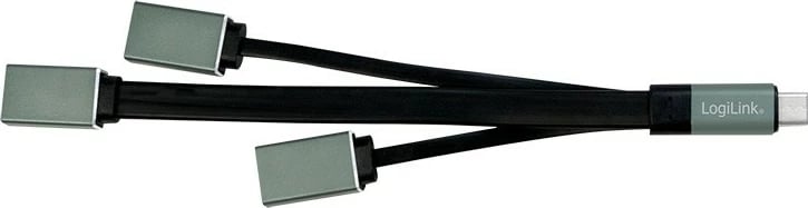 Hub USB-C LogiLink UA0315, 3 porta, zi/argjendtë