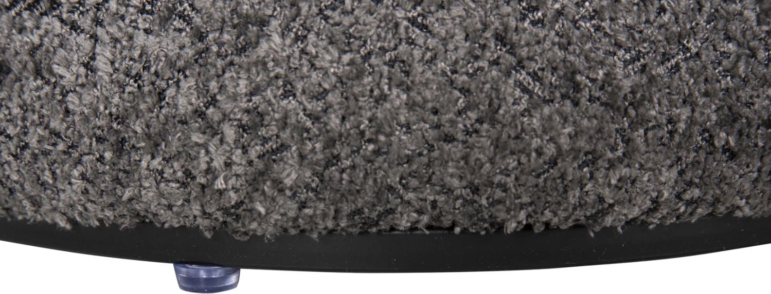 Karrige për bar rrumbullake LINNER FH9604.01, pëlhurë boucle gri-me detaje të zeza, D38x44 cm