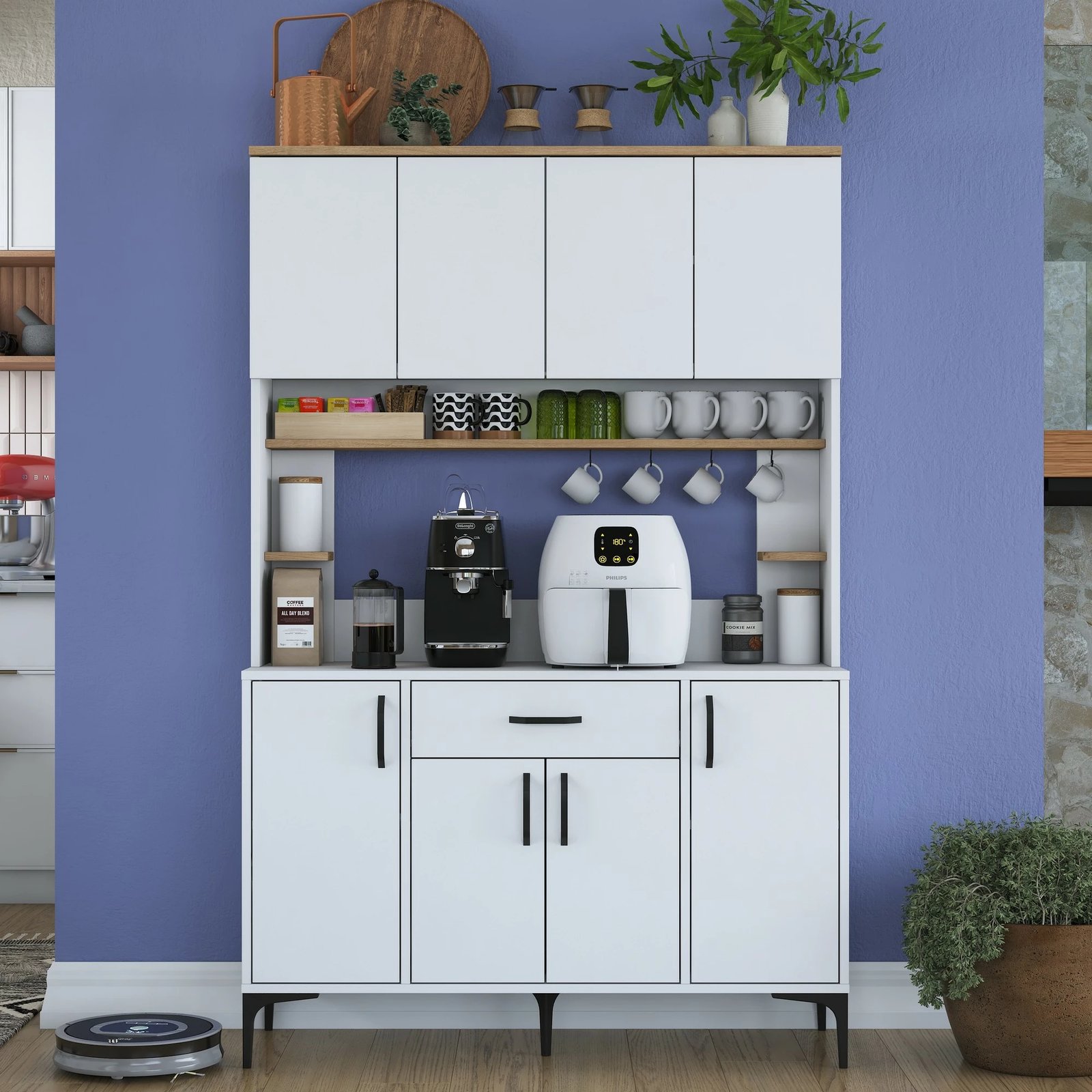 Dollap multifunksional Skye Decor, ngjyrë arre dhe e bardhë, JE177 - 3423