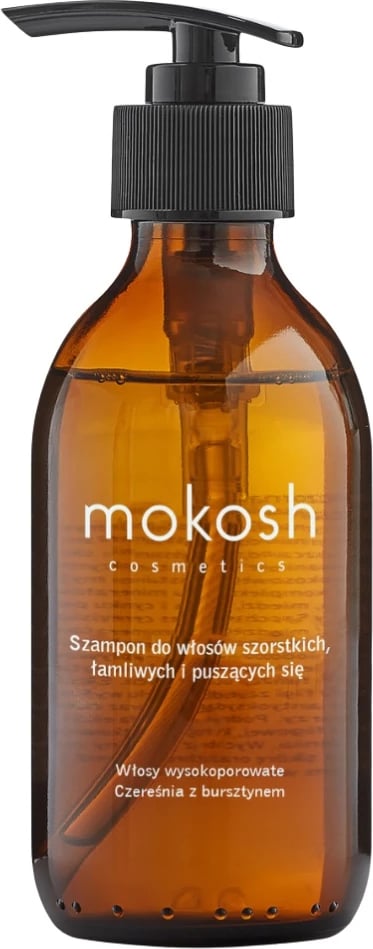 Shampon për femra Mokosh për flokë të ashpër, të brishtë dhe me elektricitet, qershi me amber, 200ml