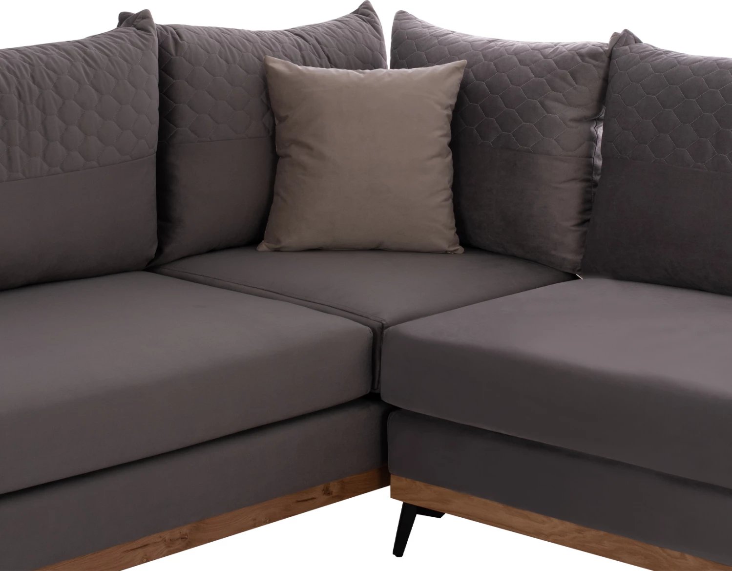 MESINA corner sofa, gray, high leg, 2pcs, left corner, stain-resistant and water-repellent fabric