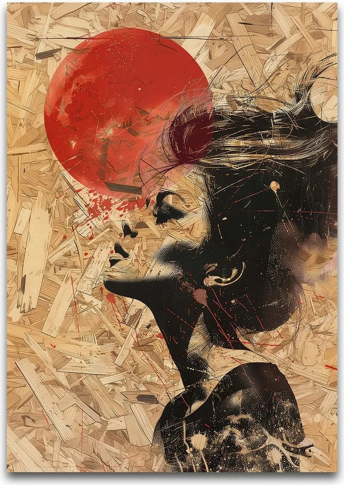 Pikturë dekorative me kornizë, MDF, Wallity, Huhu317, shumëngjyrëshe, 70x100cm