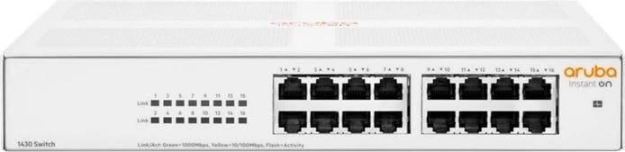 Switch Aruba Instant On 1430, Hewlett Packard Enterprise, 16 porte 1GbE, R8R47A, i bardhë
