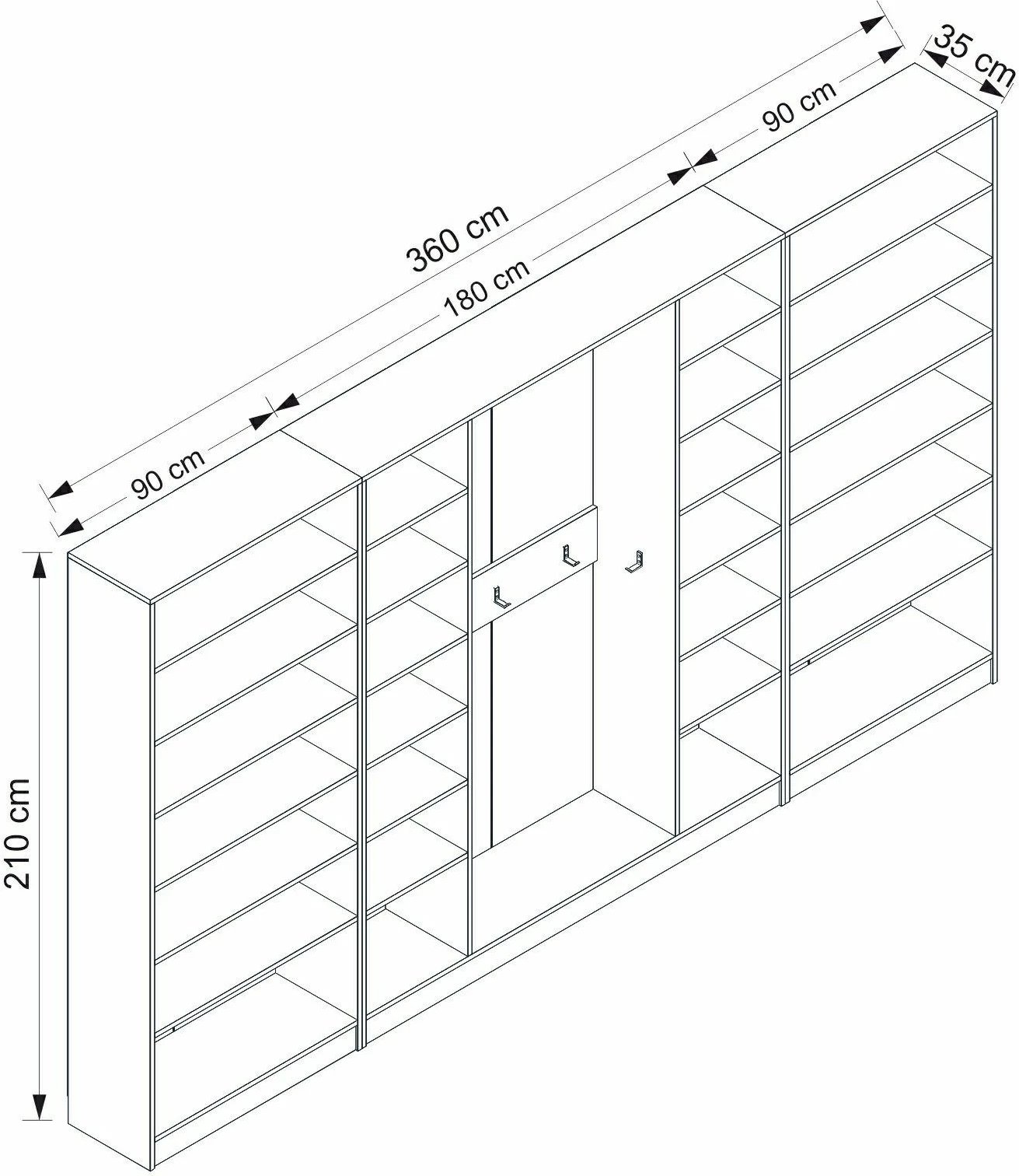 Stendë korridori, ngjyrë antracit, Skye Decor Noah - 8272