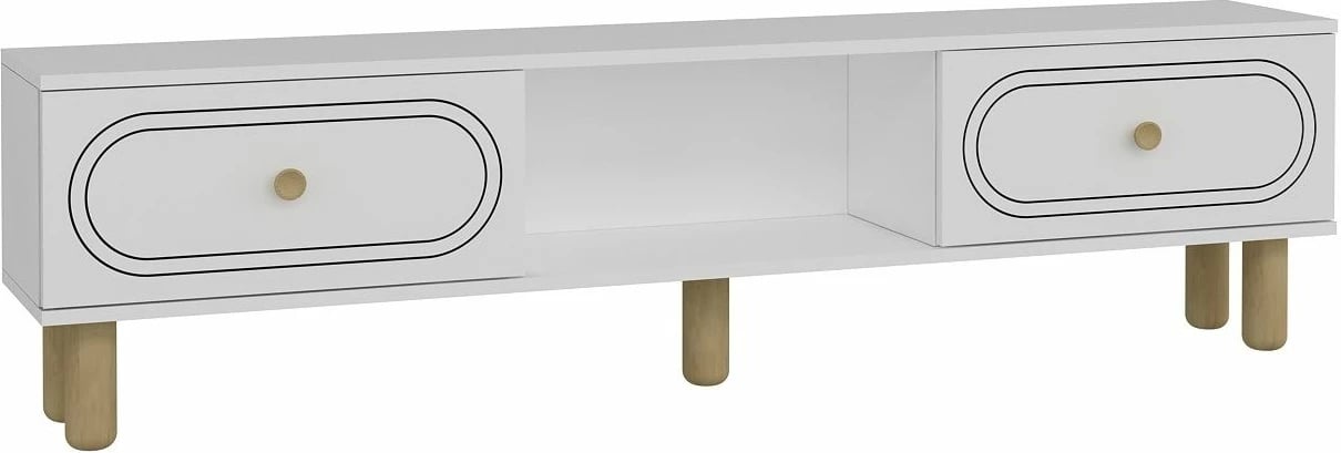 Komodë TV Skye Decor, ngjyrë e bardhë, Polen Bohem