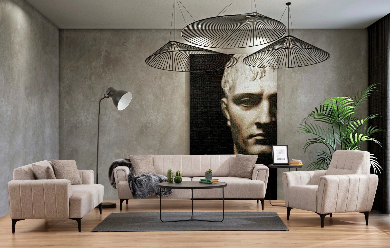 Krevat-sofà treshe, Atelier del Sofa, Hamlet, bezhë