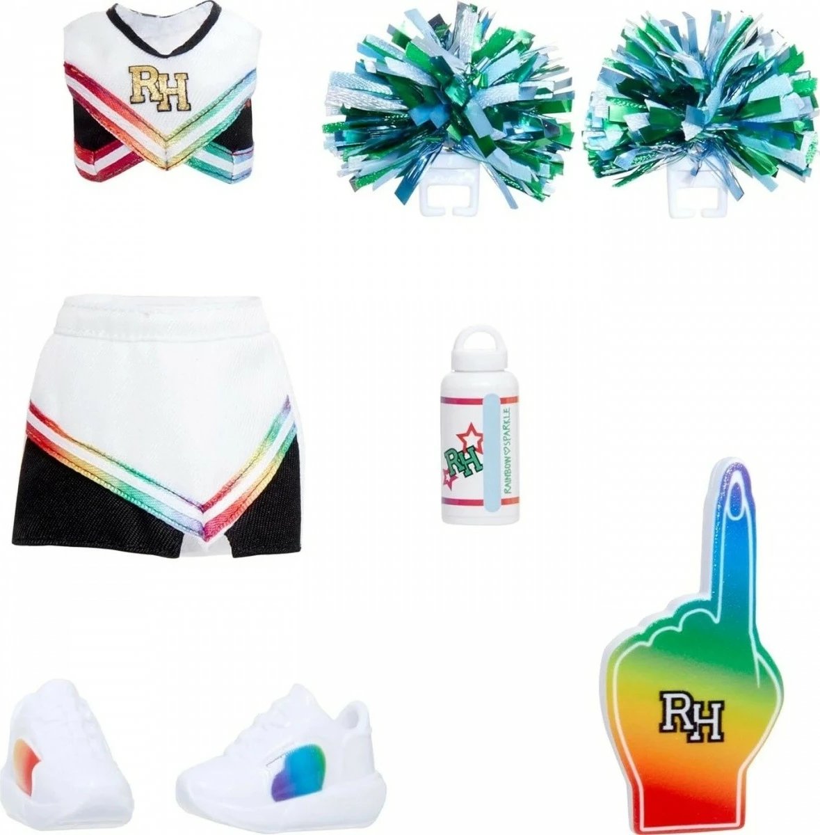 Set veshjesh për kukulla Rainbow High Fan Zone, MGA, shumëngjyrëshe