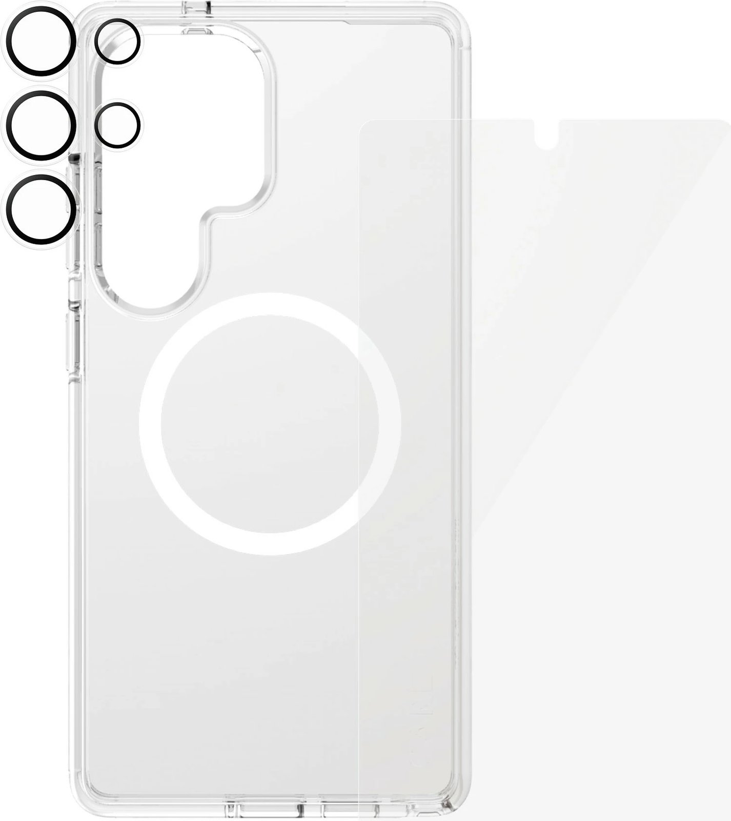Mbështjellës PanzerGlass për Samsung Galaxy S25 Ultra, set 3-në-1, transparent