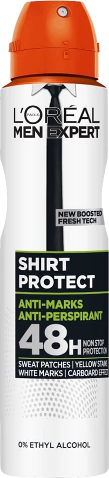 Sprej antiperspirant për meshkuj L'Oréal Paris Men Expert Shirt Protect, 250ml
