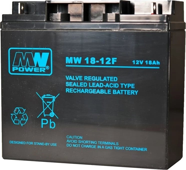 Bateri MPL POWER ELEKTRO MW 18-12F, 12V, 18Ah, E zezë