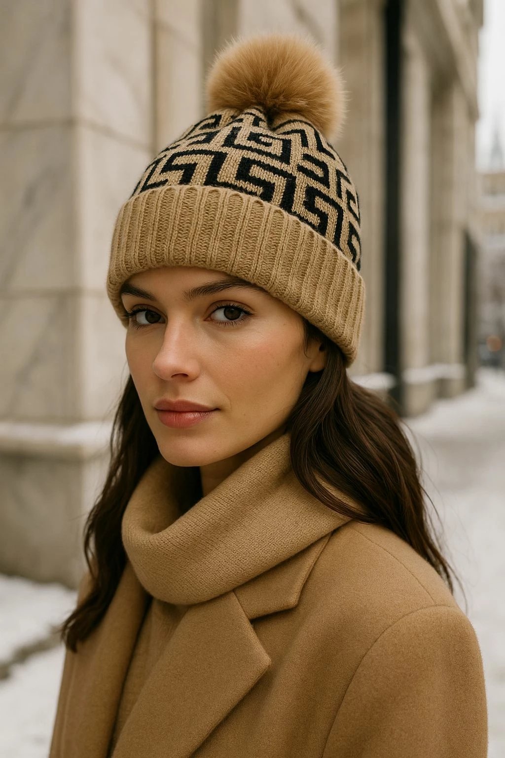 Beretë për gra, ngjyrë camel, Jumeon, Bere1144