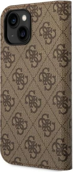 Mbështjellës Guess Bookcase 4G Vintage Gold Logo për iPhone 14, 6.1", Kafe