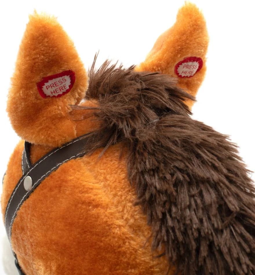 Kalë lëkundës, BABY MIX Zeus, interaktiv me melodi dhe lëvizje, drasa druri, nga 12m+, kafe