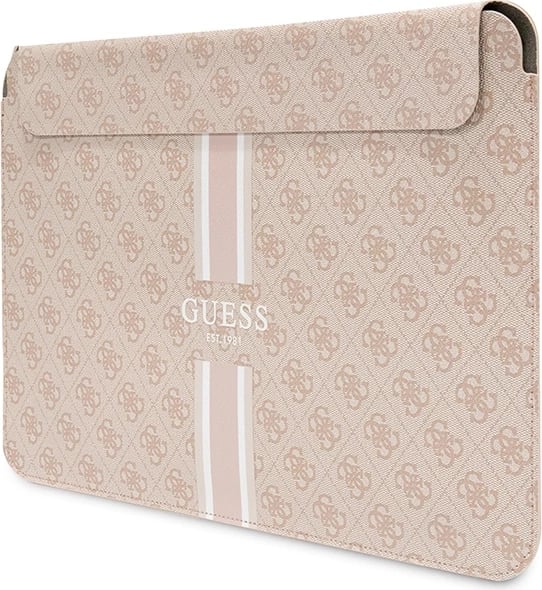 Mbështjellës laptopi Guess 4G Printed Stripes, deri 16", Rozë