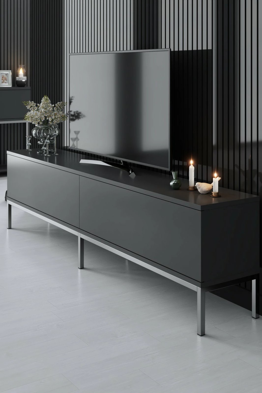 Set mobiljesh për dhomë dite, Hanah Home Lord, antracit, argjend