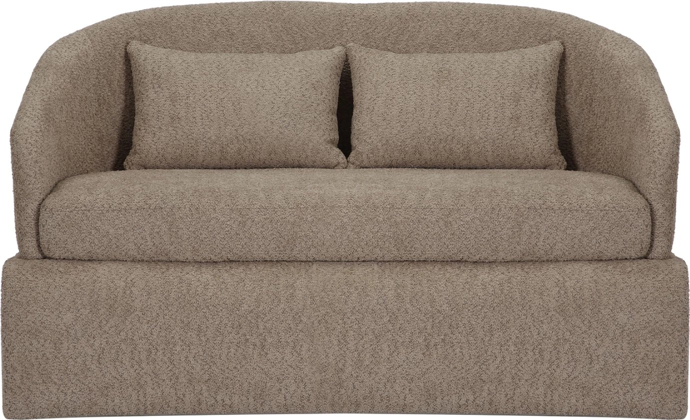 Divan 2-vendësh BEVY2 FH9678.03, ngjyrë bezhë, kornizë metalike, 128x72x74H cm