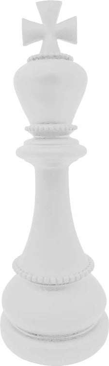 Dekor shahu KNIGHTLINE, figurë mbret, polirezina, e bardhë, 10x10x29.5cm