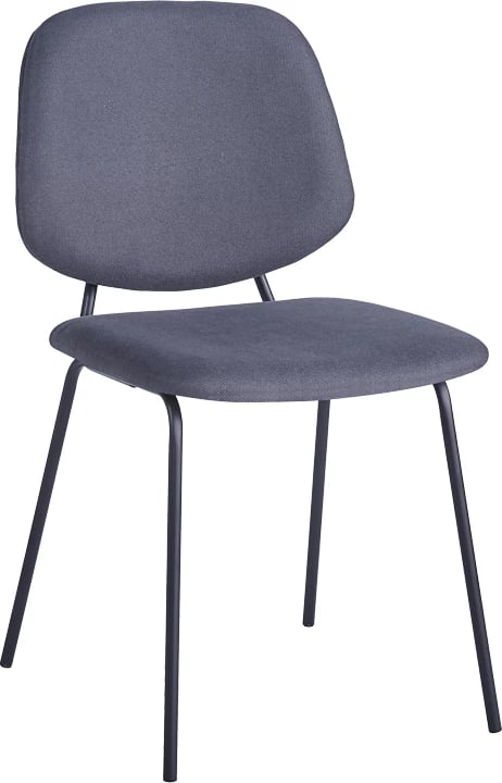 Set 4 karriga Pietro I, material poliestër, këmbë metalike të zeza, ngjyrë antracit, 45x55x82.5cm