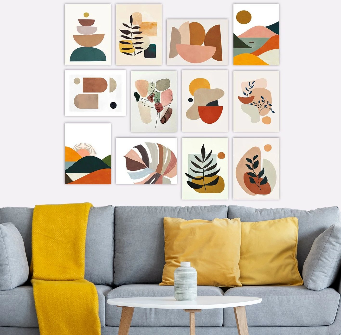 Set pikturash dekorative MDF, shumëngjyrëshe, 12 copë, Wallity, 12MDF02