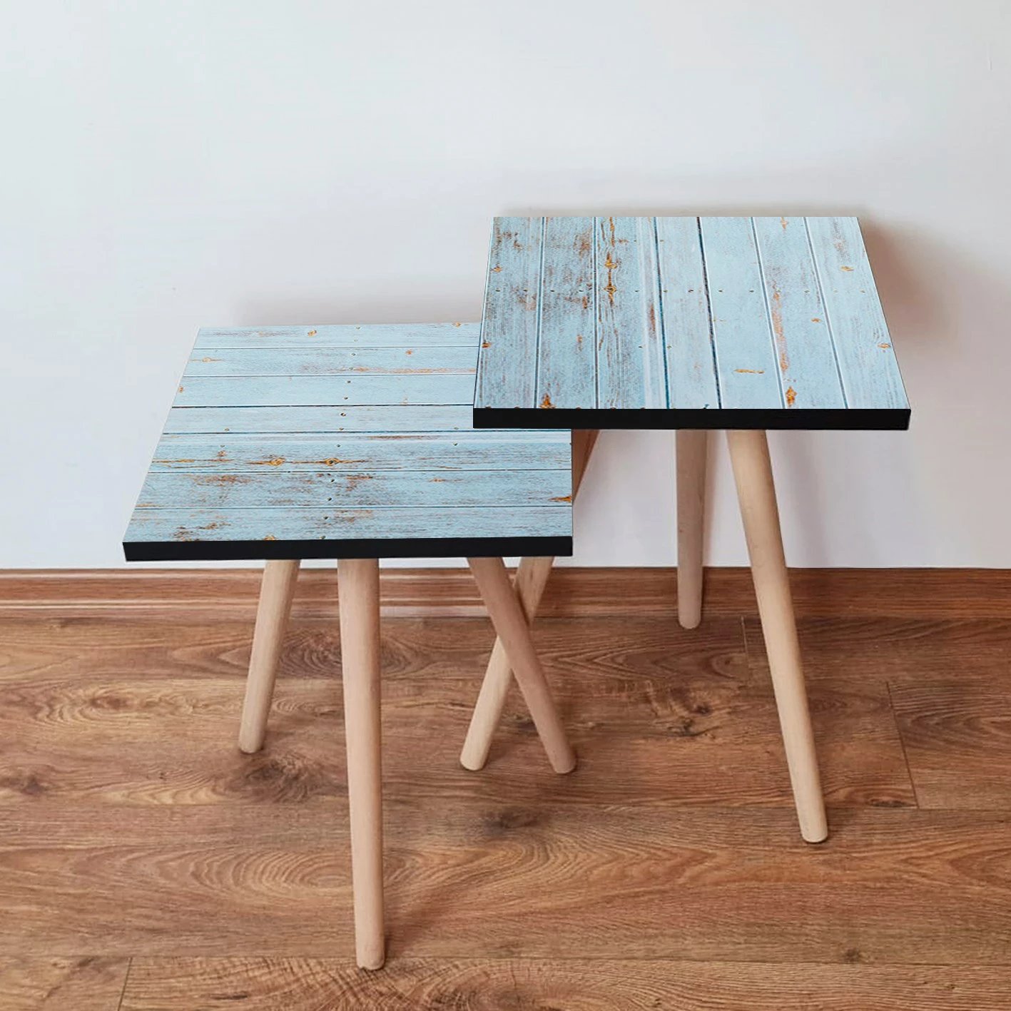 Tavolina ndihmëse të vendosshme (2 copë), Skye Decor, 2Shp119, ngjyrë kaltër