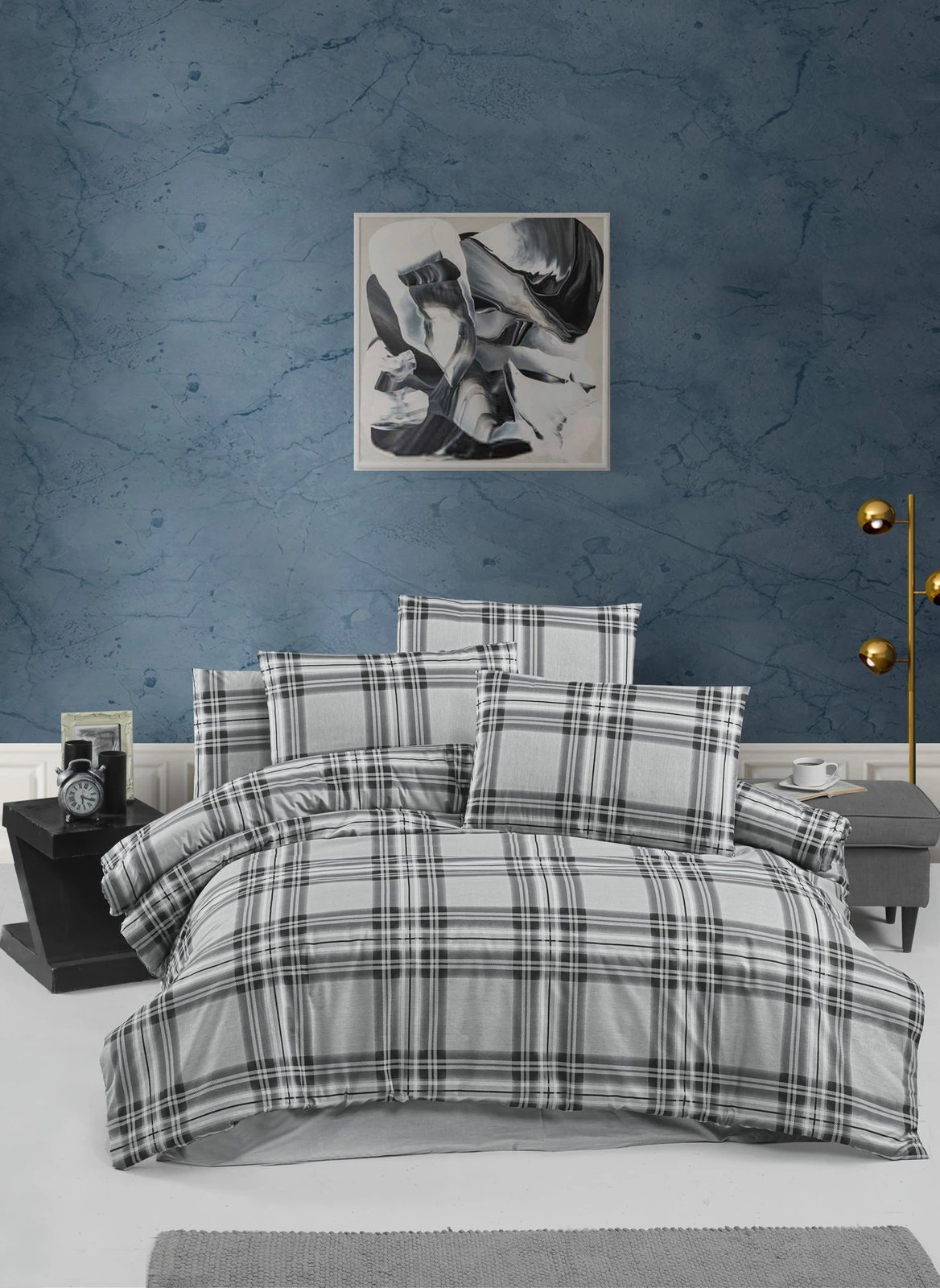 Set mbulesë jorgani XL për një person, L'essentiel, Linda, ngjyrë gri