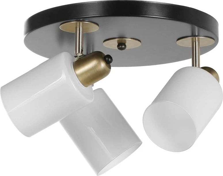 Llambë tavani Opviq, Nomi 3-sh, metal e xham, e zezë dhe e bardhë