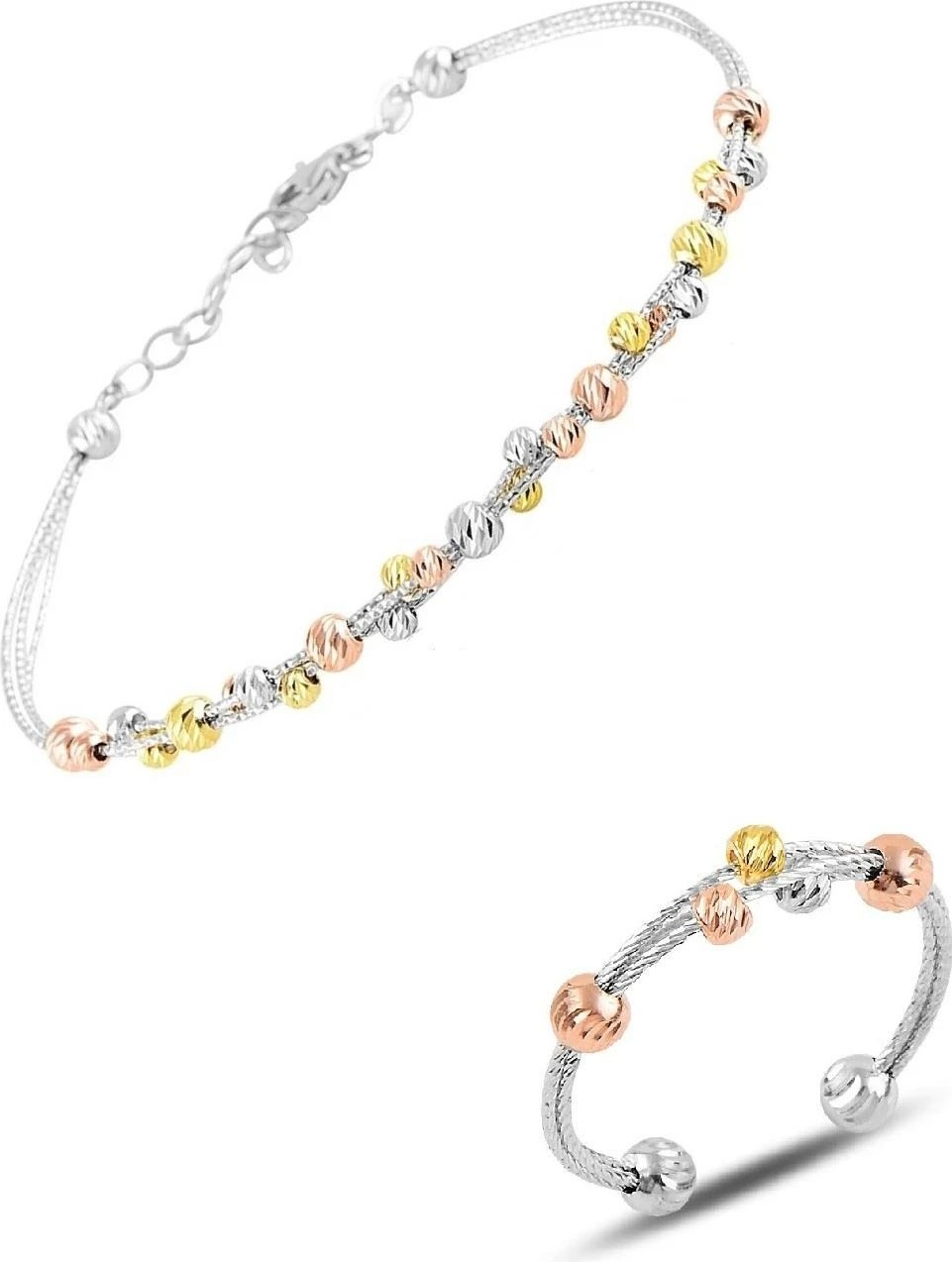 Set byzylyk e unazë argjendi, shumëngjyrësh, Jumeon, SGTL10590