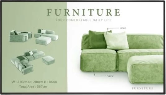 Ekran profesional Digital Signage, LG, 55UM5N-H, 55", UHD 4K, 500 cd/m², 24/7, e zezë