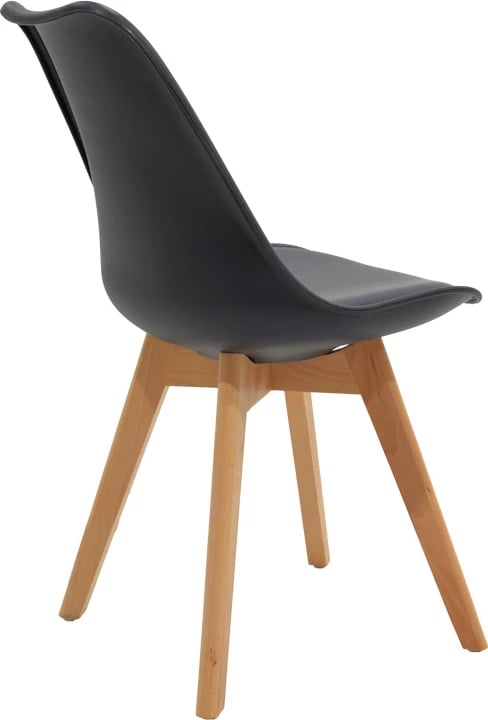 Set tavoline me karrige Chloe-Gaston, xham antracit 8mm, këmbë natyrale, 120x70x75cm, 5 copë