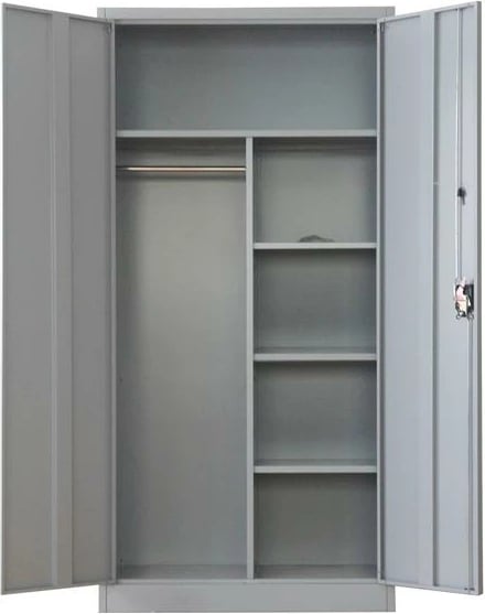 Dollap metalik Nextdeco me dy dyer, me kyç, Gri